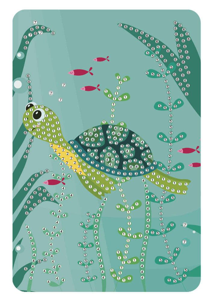 Diamond Art skildpadde 10x15 cm