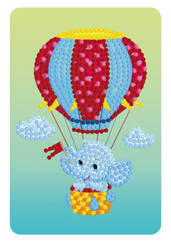 Diamond Art babyelefant i luftballon 10x15 cm