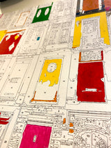 Color by number døre i forskellige farver 40x50 cm
