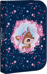 Penalhus Beckmann onezip forest deer blue m/indhold
