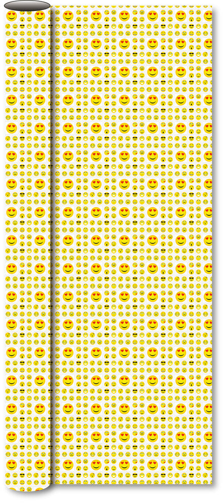 Bogbind/gavepapir smiley ansigter 70cmx2m 80 g