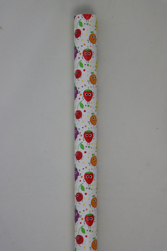 BOGBIND/GAVEPAPIR FRUGTER FORSKELLIGE M/PRIKKER 70CMX2M 80 G