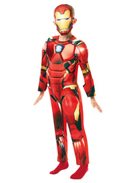 Iron Man Deluxe kostume med maske str. 5-6 år