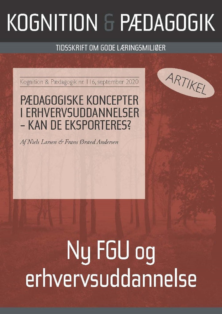 Pædagogiske koncepter i erhvervsuddannelser – kan de eksporteres?