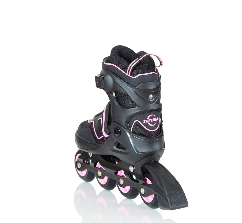 Inferno inliner rulleskøjte pink justerbar 35-38