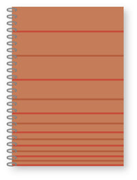 Notesbog spiral A5 linjeret orange m/lak tynde striber