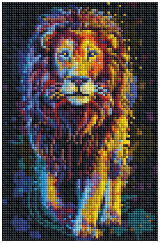 Diamond Art lærred løve 30 x 20 cm