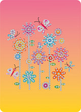 Diamond Art blomster/sommerfugle 13 x 18 cm