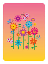 Diamond Art blomster/sommerfugle 13 x 18 cm