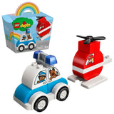 10957 LEGO DUPLO Brandslukningshelikopter Og Politibil