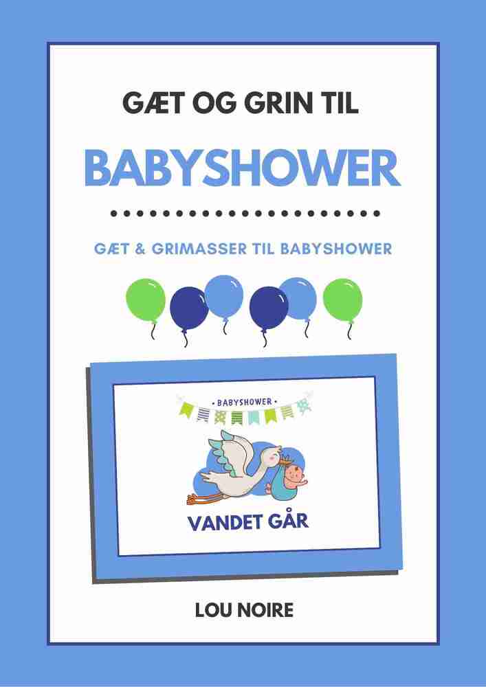 Gæt og grin til babyshower - blå