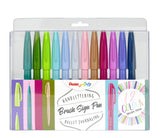 PENTEL FIBERPEN Brush Sign SES15C sæt m/12 ass Farver