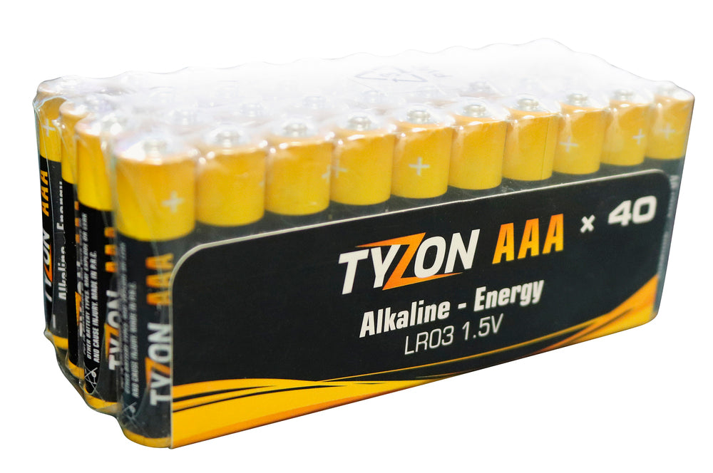 Batterier Tyzon AAA Super Alkaline 1,5V 40 stk