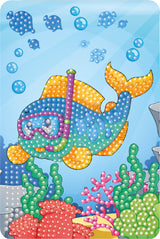 Diamond Art fisk m/dykkerbriller 10 x 15 cm
