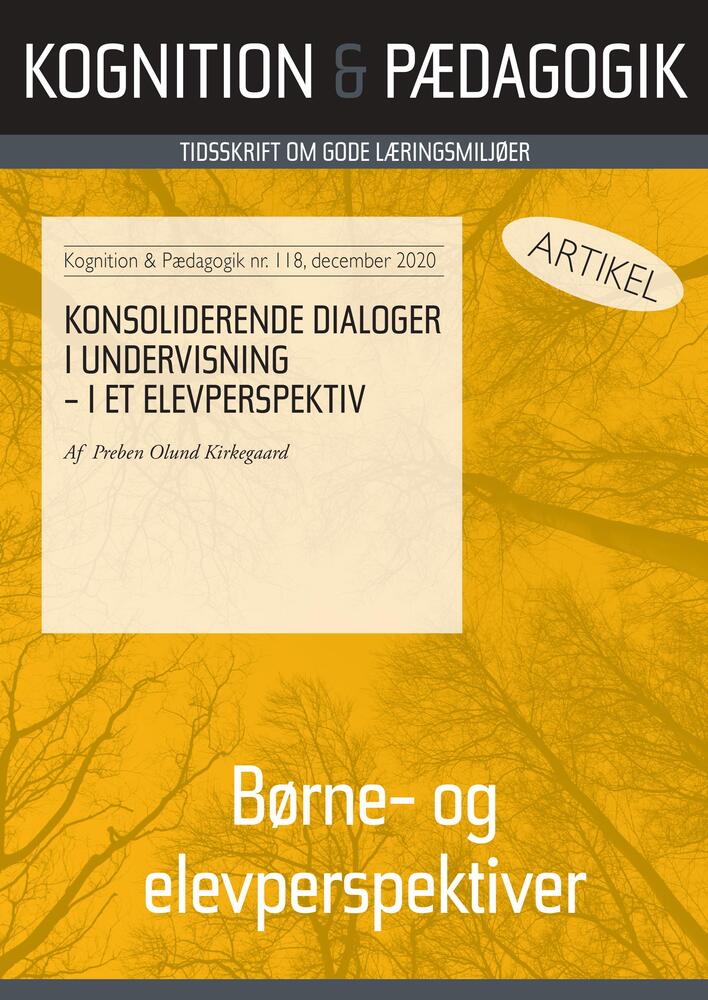 Konsoliderende dialoger i undervisning – i et elevperspektiv