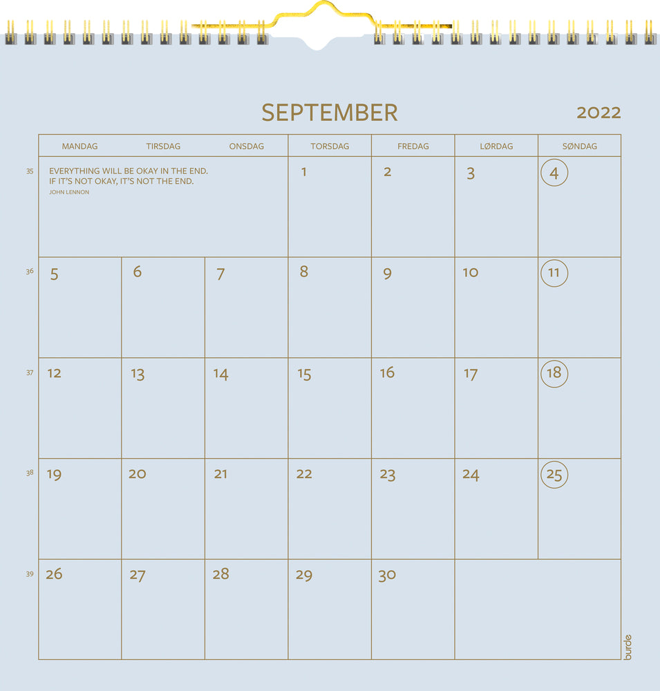 Vægkalender color 2022 30 x 30 cm Mayland