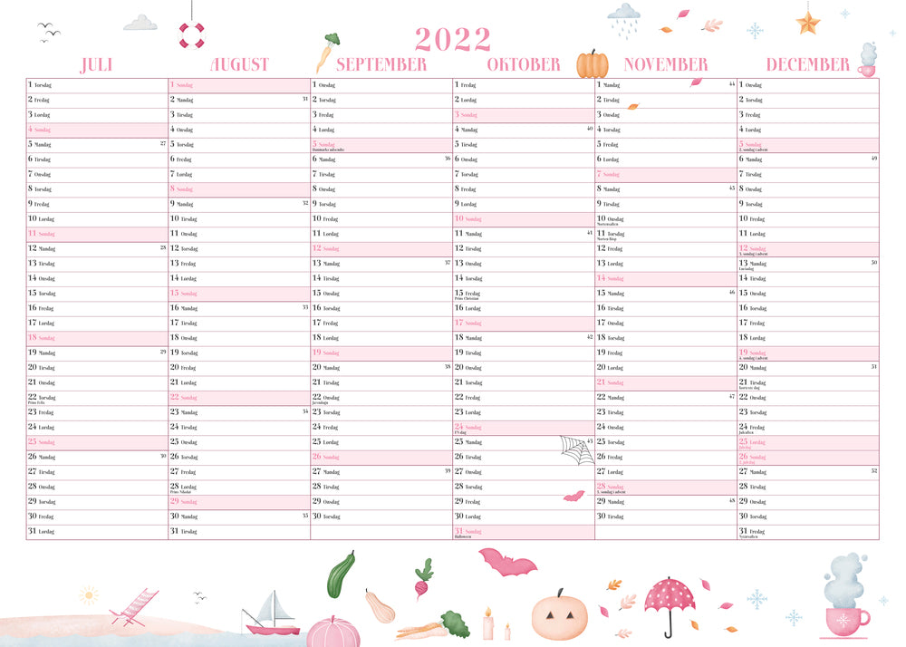 Vægkalender annies 2022 70 x 50 cm Mayland