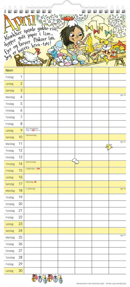 Familiekalender Otto Dickmeiss illu 2022 Mayland