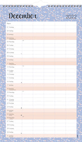 Familiekalender pastel med stickers 2022 25 x 42 cm Mayland