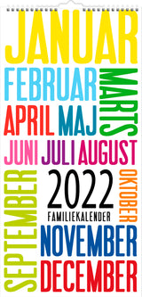 Familiekalender trendart 2022 22 x 43 cm Mayland
