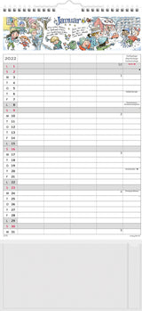 Familiekalender A3 Otto Dickmeiss illu. 4 kol. 2022 Mayland