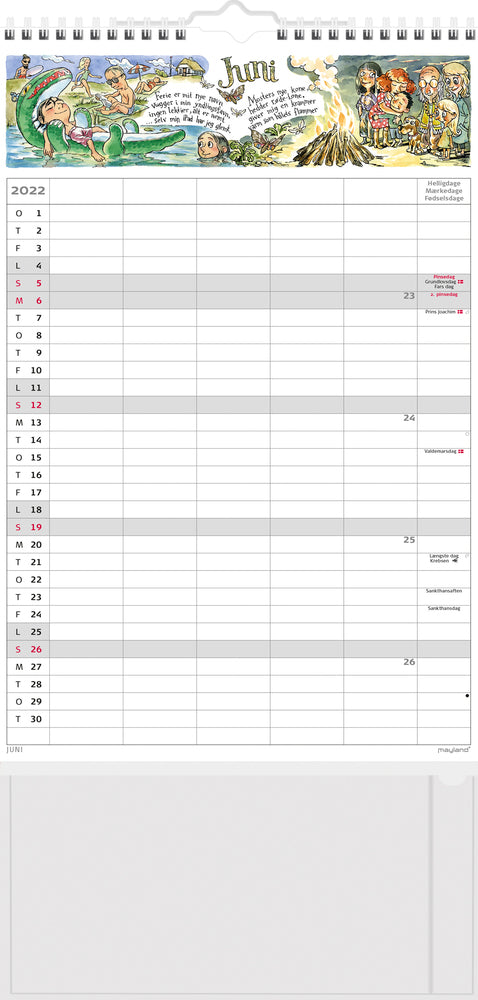 Familiekalender A3 Otto Dickmeiss illu. 5 kol. 2022 Mayland