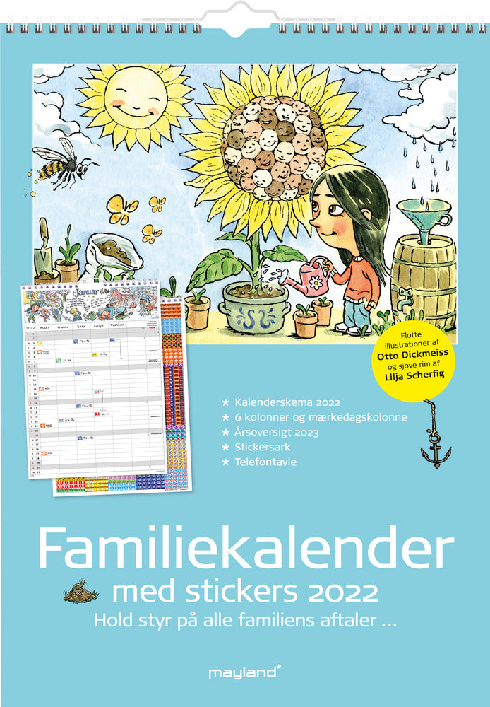 Familiekalender A3 Otto Dickmeiss illu. 6 kol. 2022 Mayland