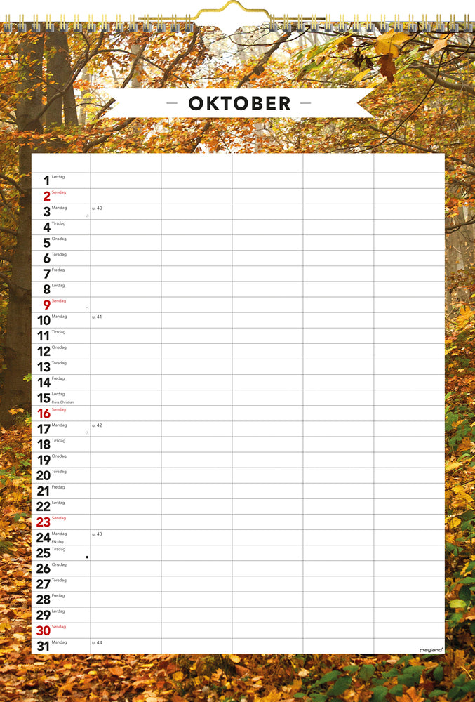 Familiekalender A3 moderne 2022 Mayland