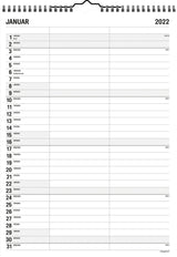 Familiekalender A4 sort/hvid 2 kol. 2022 Mayland