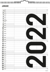 Familiekalender 24 x 34 sort/hvid 3 kol. 2022 Mayland