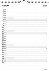 Familiekalender 24 x 34 sort/hvid 3 kol. 2022 Mayland