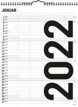 Familiekalender 29,5 x 39 sort/hvid 5 kol. 2022 Mayland