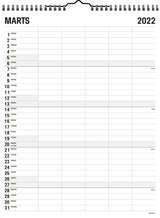 Familiekalender 29,5 x 39 sort/hvid 5 kol. 2022 Mayland