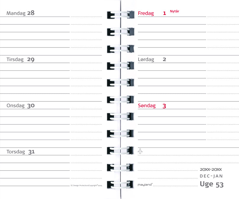 Nano planner kunstskind sort 2022 6,5 x 10 cm Mayland