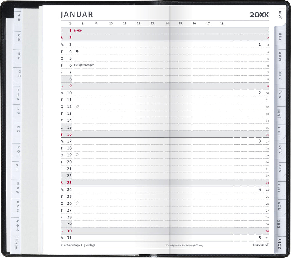 Index planner måned refill 2022 Mayland