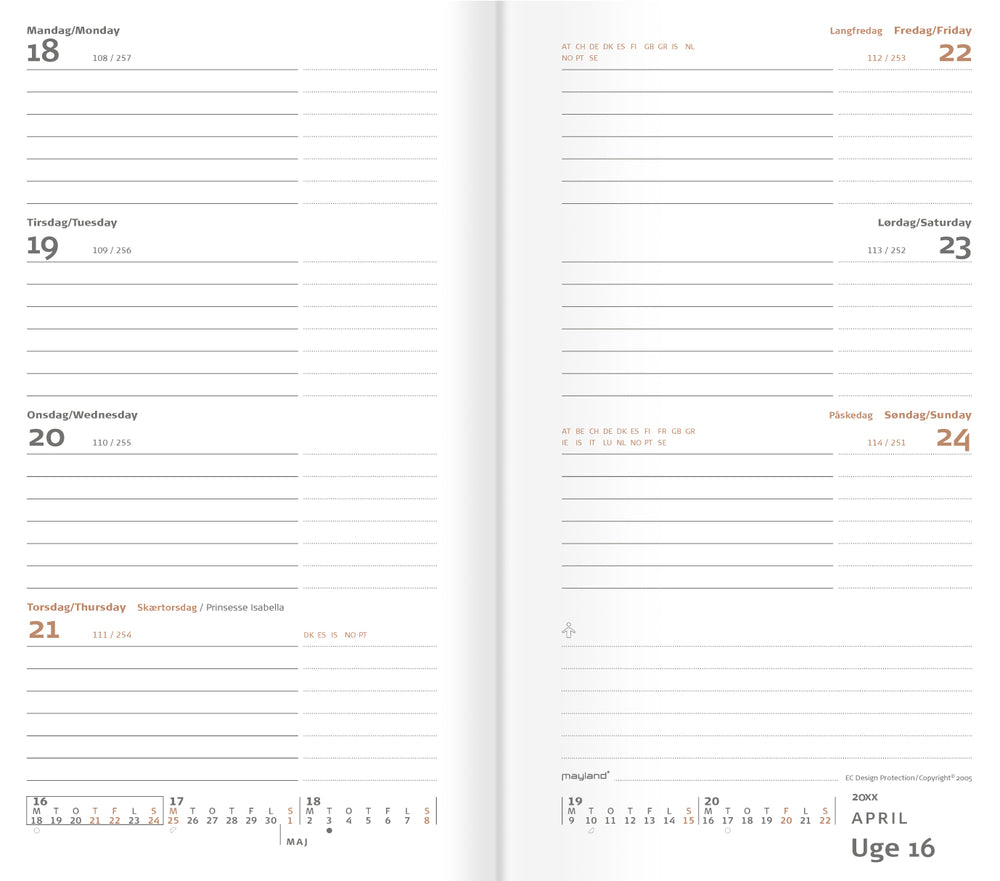 City week planner vinyl sort 2022 9,5 x 17cm Mayland