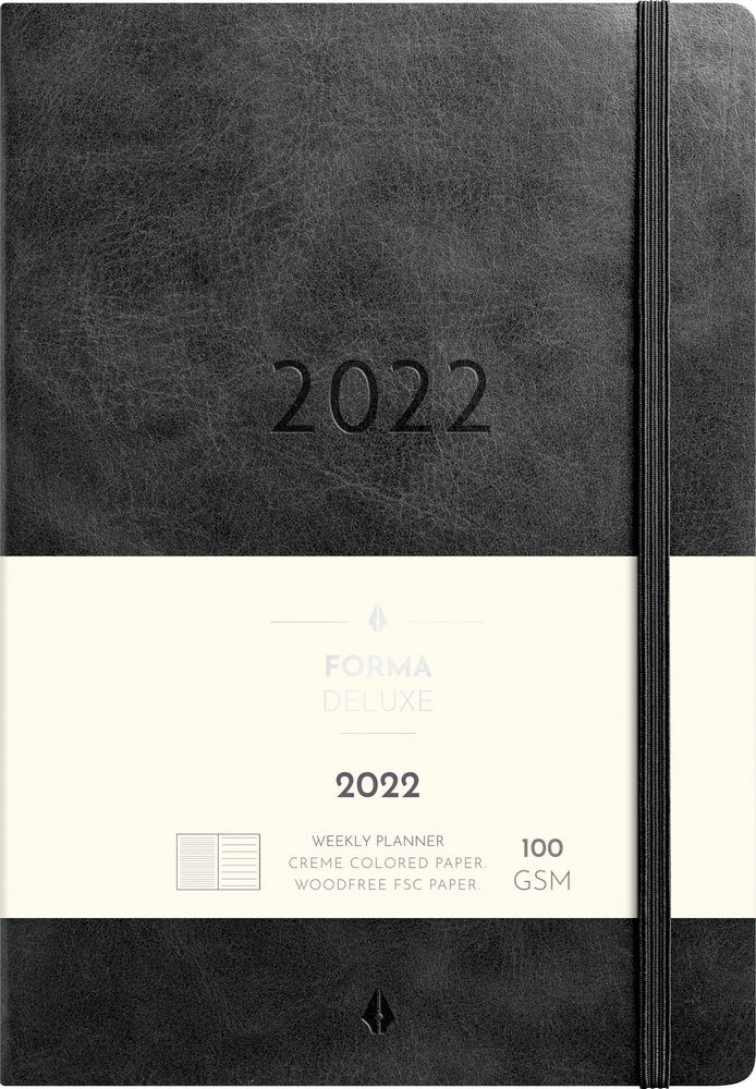 Ugekalender A5 forma deluxe tvær. sort 14,8 x 21 cm Mayland