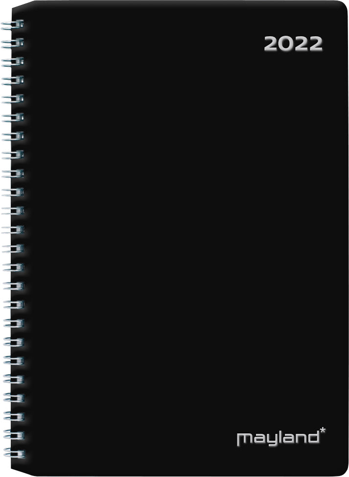 Ugekalender A5 international pp sort 2022 Mayland