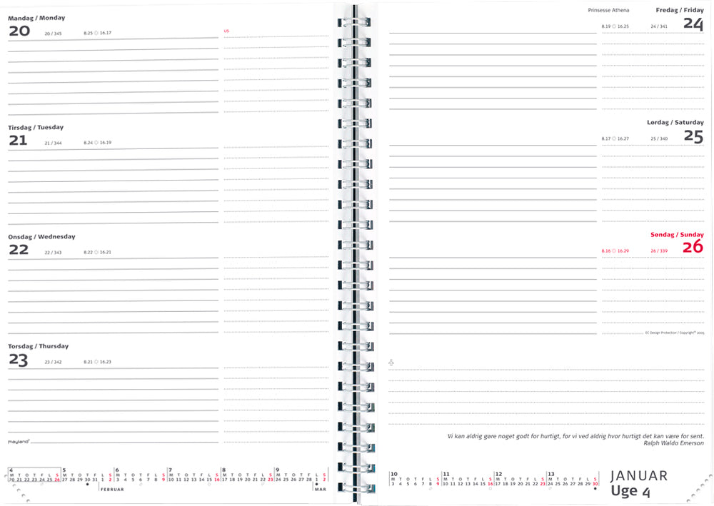 Ugekalender A5 4 illu. 2022 Mayland