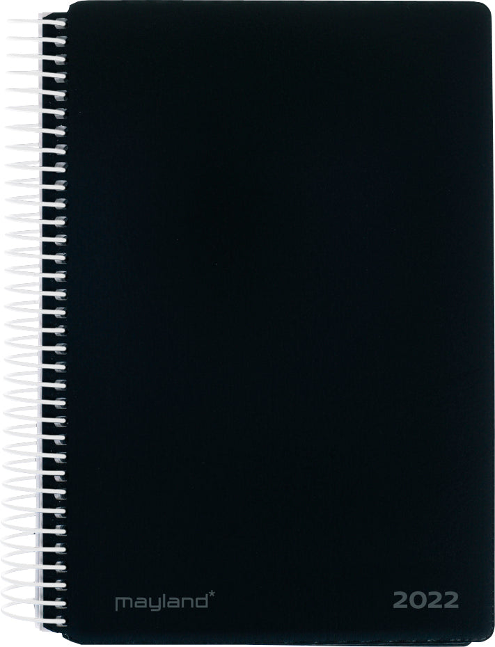 Spiralkalender 1 dag pp sort 2022 12 x 17 cm Mayland