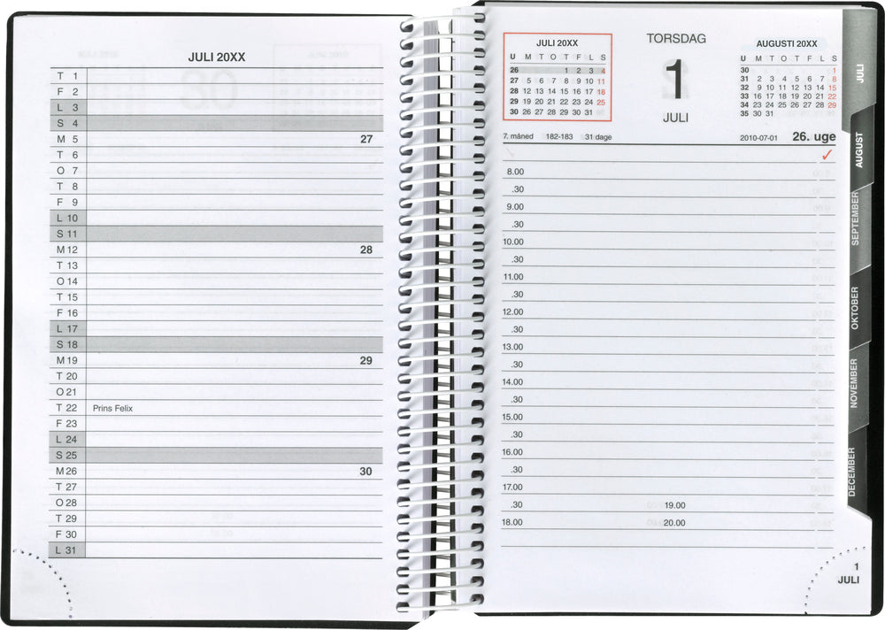 Spiralkalender 1 dag pp sort 2022 12 x 17 cm Mayland