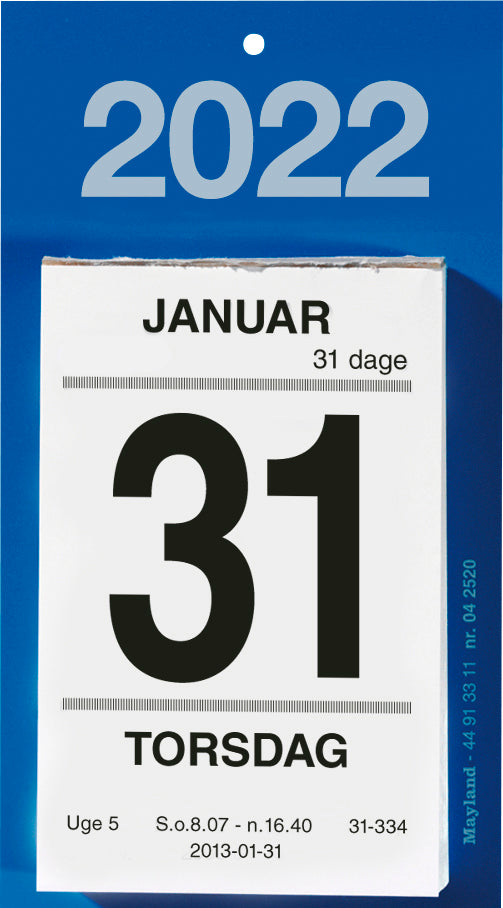 Afrivningskalender med bagsidetekst 2022 6 x 10 cm Mayland