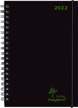 Eco line A5 ugekalender fiberpap sort 2022 15x21cm Mayland