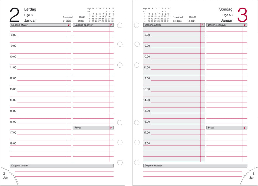 System mm dagkalender kunstskind sort 2022 12 x 17cm Mayland