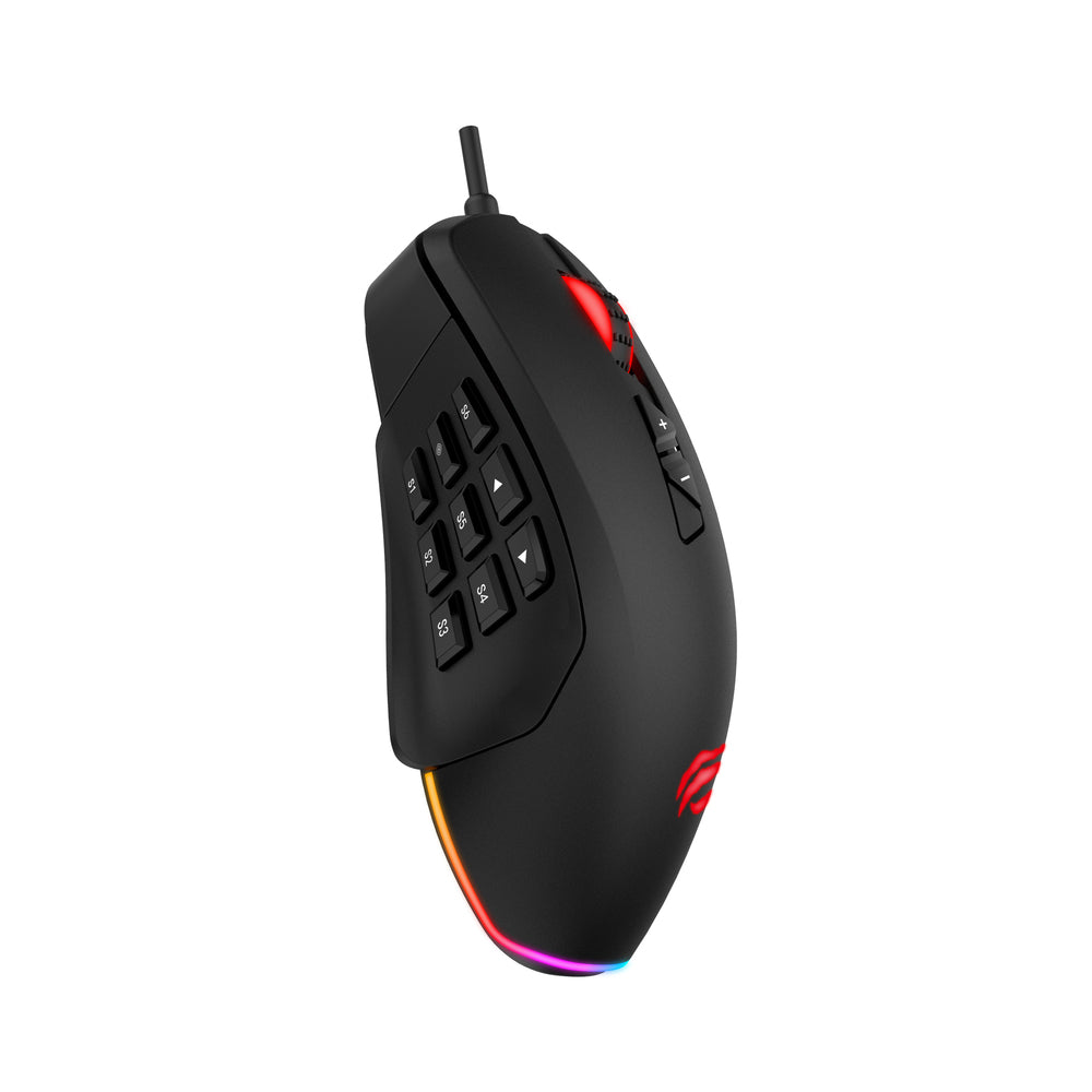 Havit RGB Gaming Mouse - 12000 dpi - 8/14 knapper (kabel)