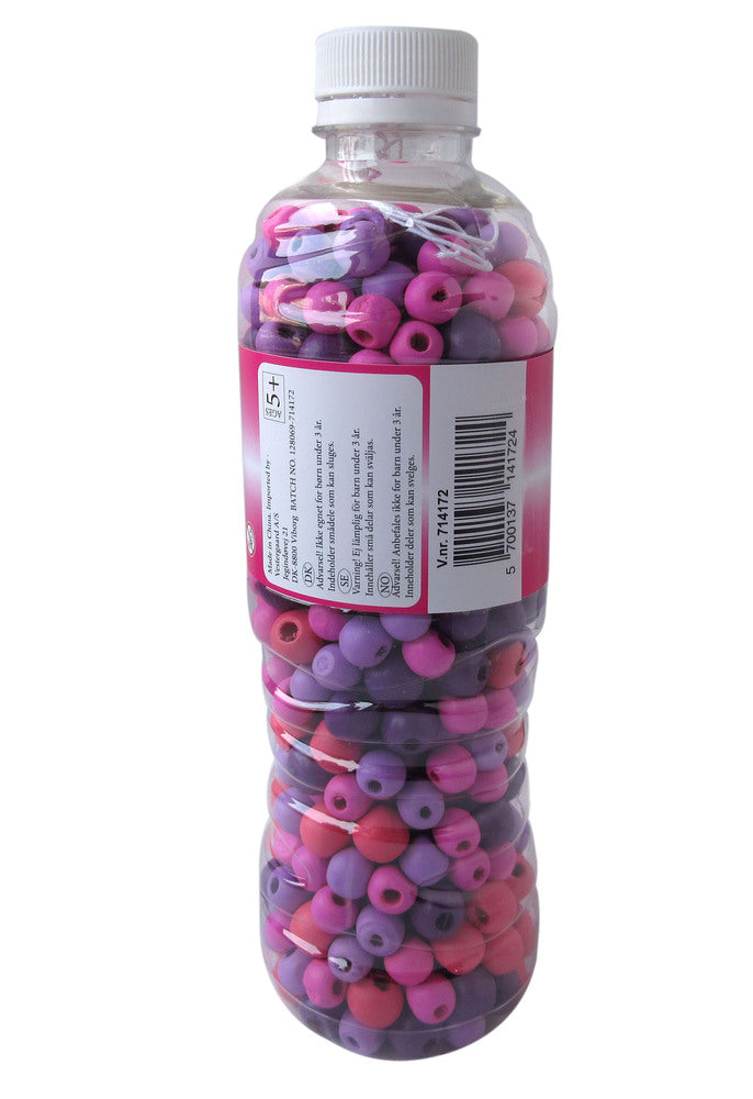 Pearl`n Fun Træperlemix 190gr pink/lilla