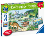 Puslespil Dinosaurs of land and sea 2x24 brikker