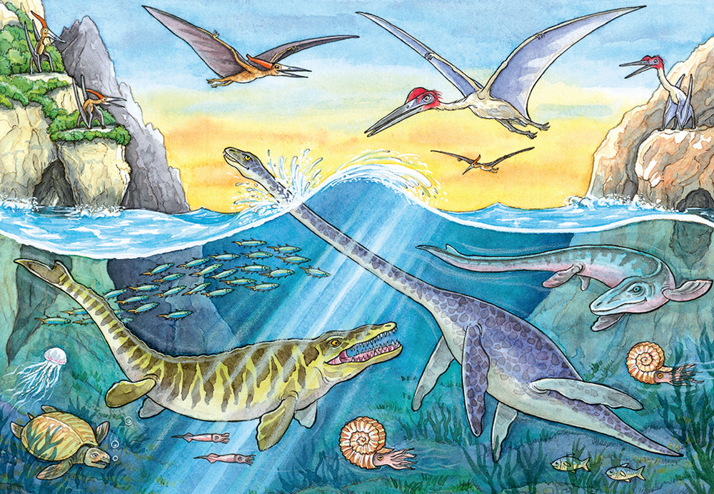 Puslespil Dinosaurs of land and sea 2x24 brikker