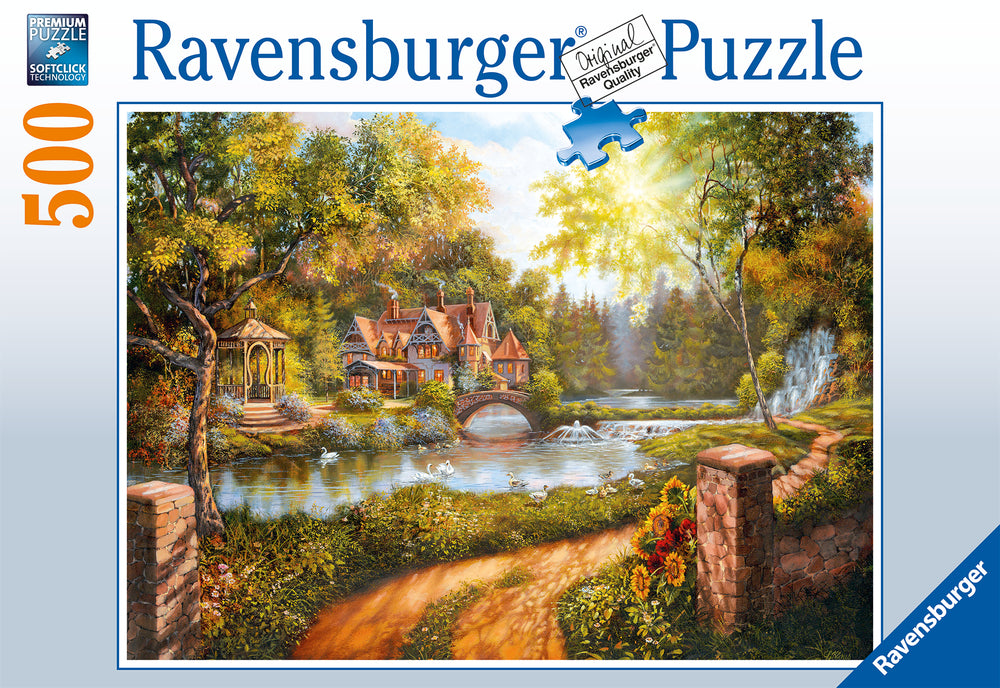 Puslespil Cottage by the River 500 brikker