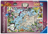Puslespil European Map - Quirky Circus 500 brikker